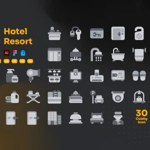 30 آیکون هتل و تفریحگاه