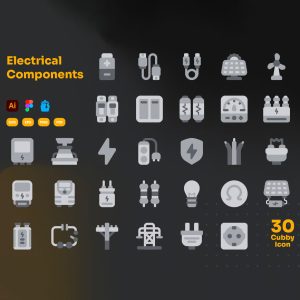 30 آیکون قطعات الکتریکی